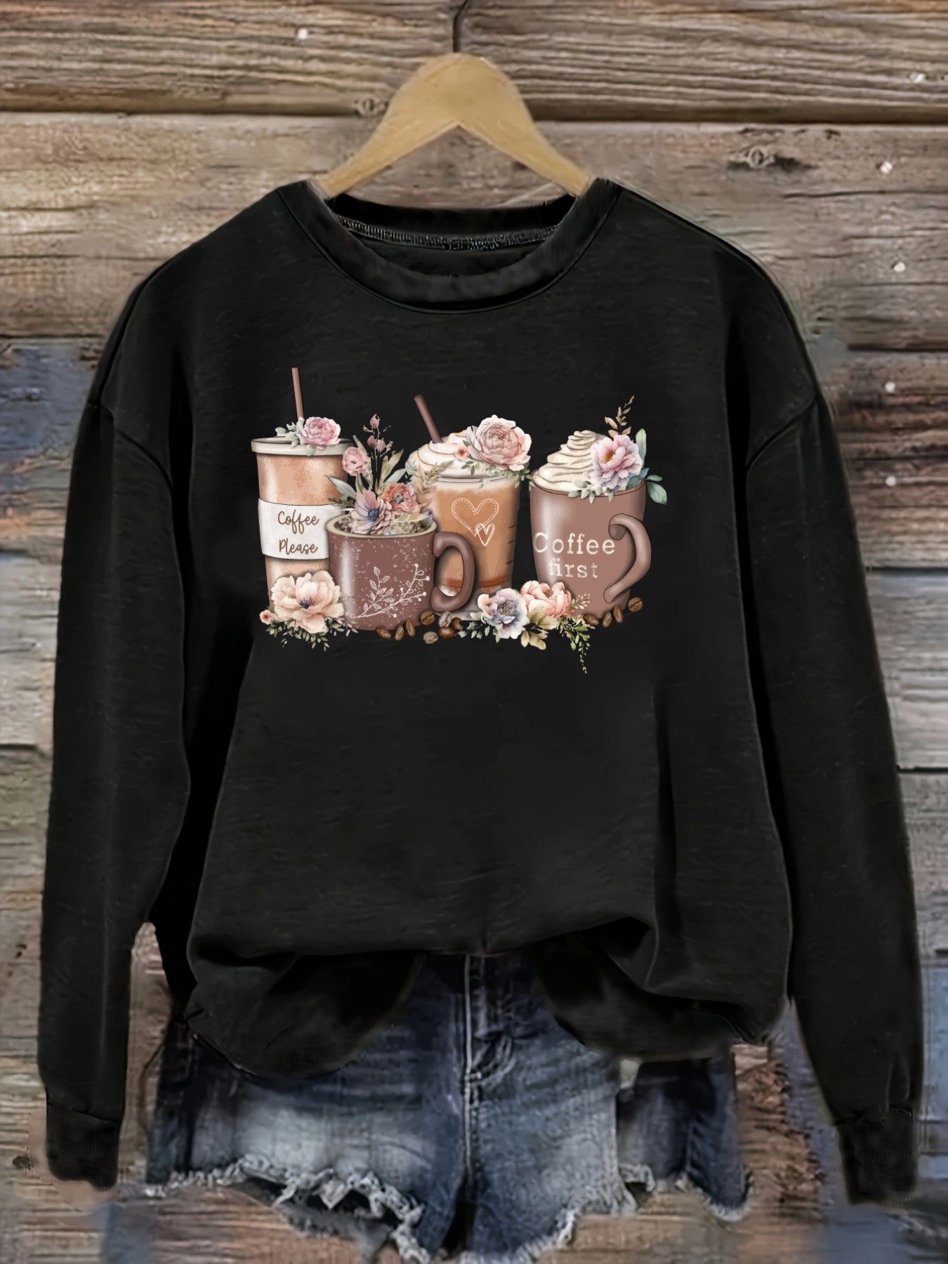 Winter Clothing Usa - Kaos Wanita Lengan Panjang Kasual Kerah
