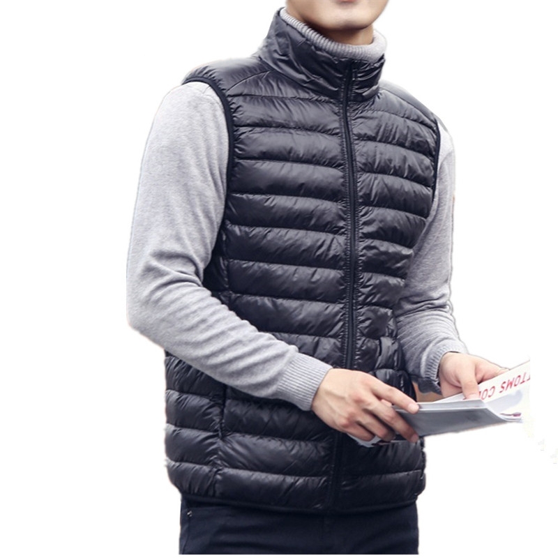 Down Vest Ultralight - Jaket Puffer tanpa lengan pria, mantel