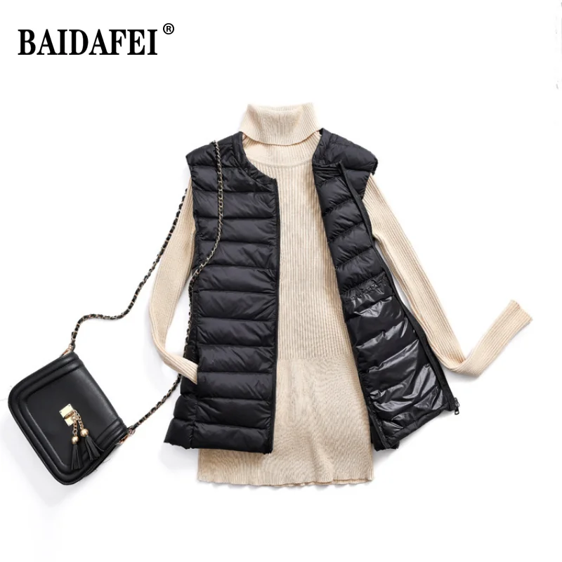 Down Vest Ultralight - Mantel Rompi Kasual Leher-o Wanita Ukuran