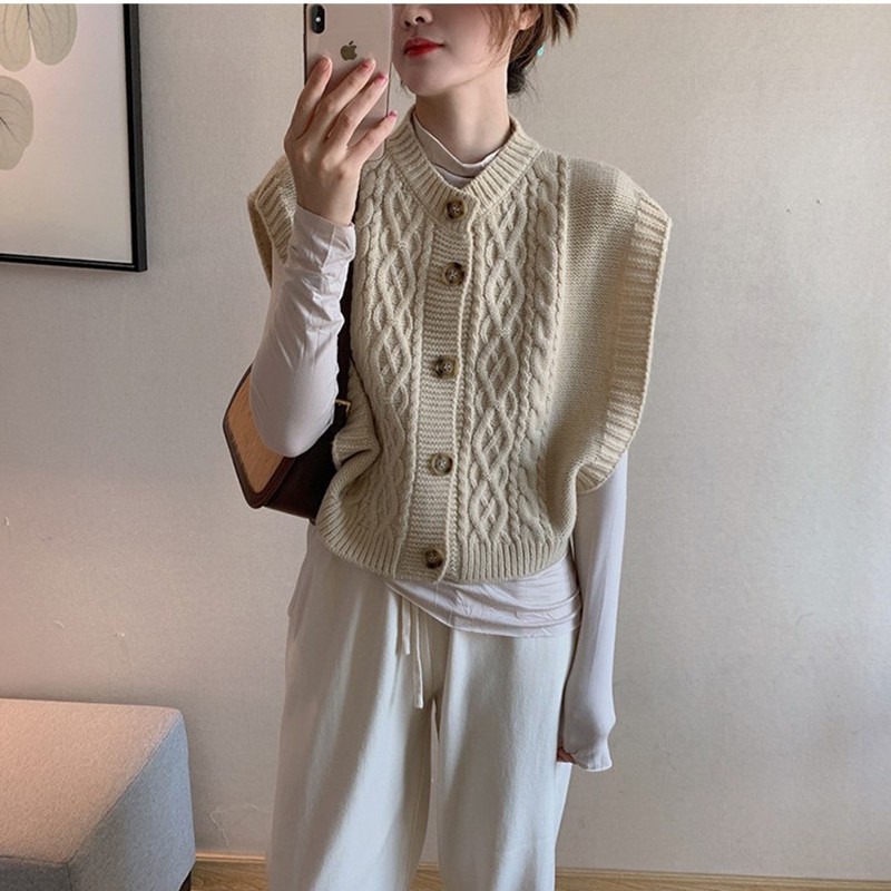 Rompi kardigan rajut berkancin - Winter Clothing Korean ulasan dan harga