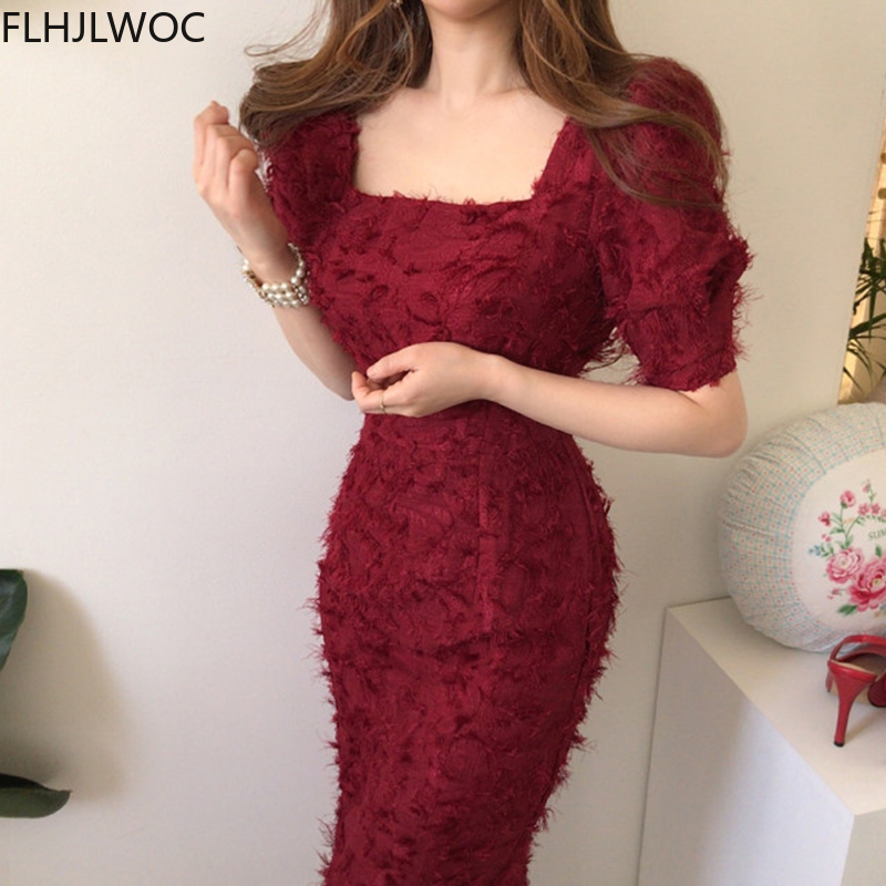 Dress panjang Chic Korea Vinta - Winter Clothing Storage ulasan dan harga